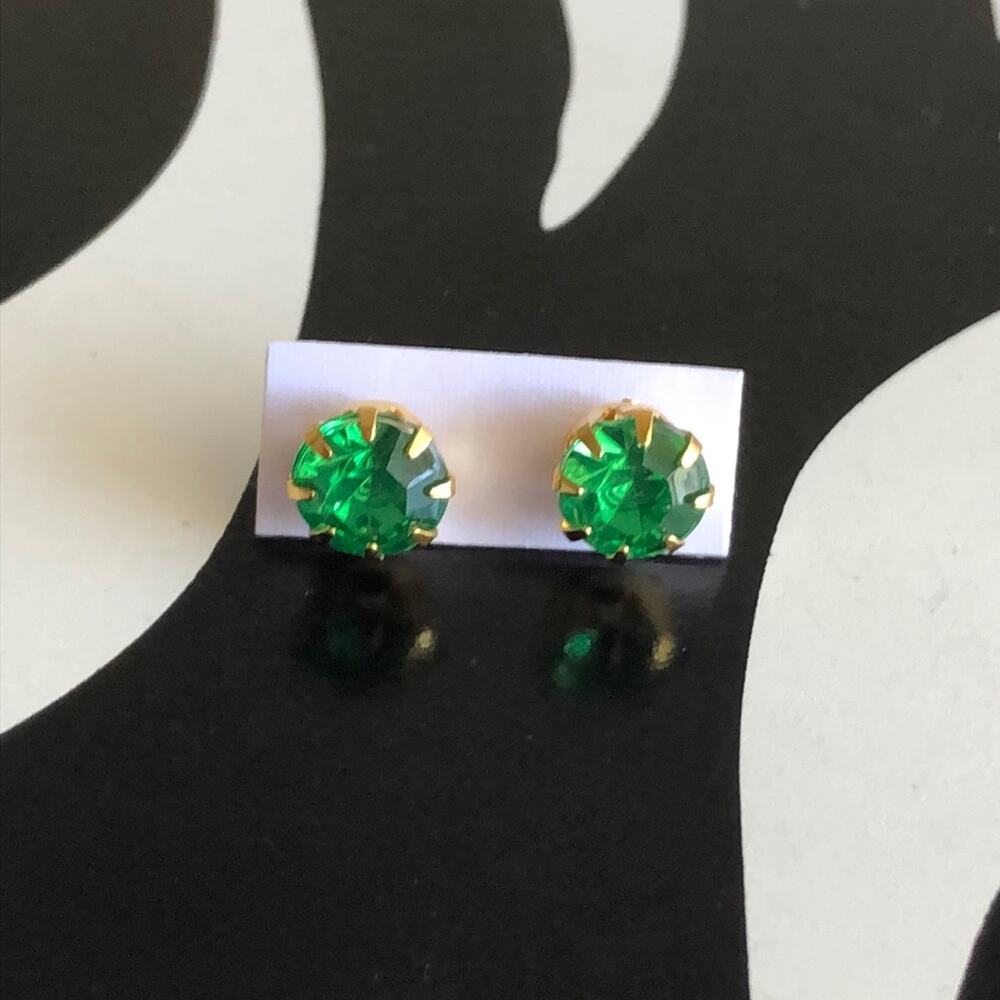 4 for $20 Green and Gold Stud Earrings